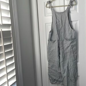 Gray 100% linen overalls